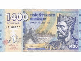 1400 Denárov Samova ríša (2023) podpis M.Gábriš